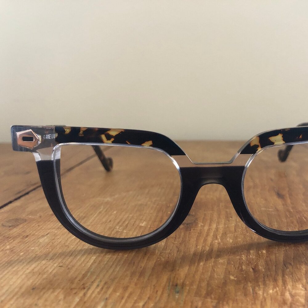 New Anne et Valentin Crystallized Transmit black and tortoise shell glasses